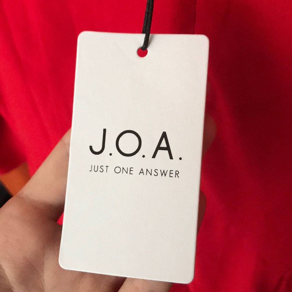 NWT J.O.A Red Bell Sleeve Dress - Picture 3 of 5